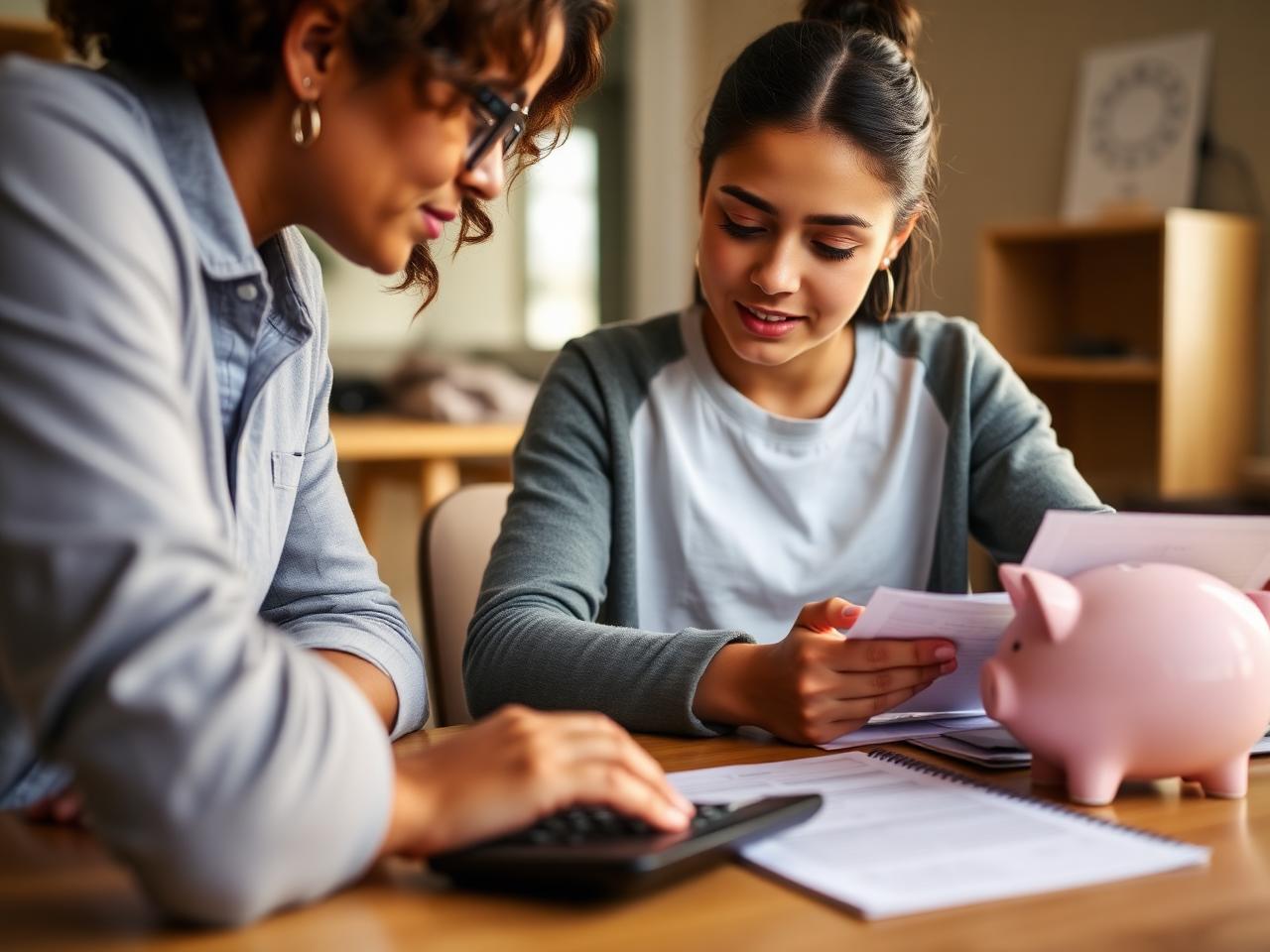 A resident learning to manage a budget with a counselor